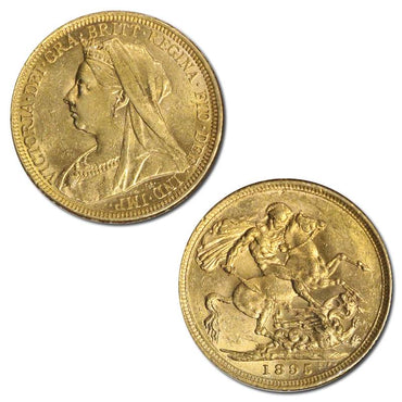 1895 Sydney Victoria Veiled Head Gold Sovereign Lustrous nUNC