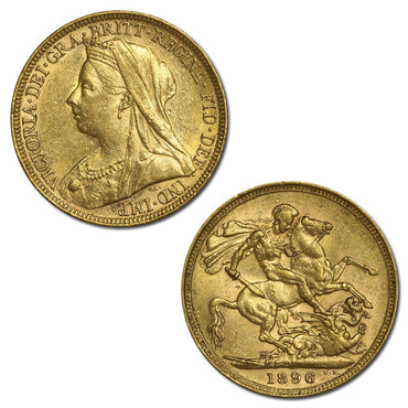 1896 Melbourne Victoria Veiled Head Gold Sovereign VF