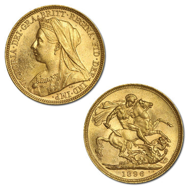 1896 Sydney Victoria Veiled Gold Sovereign Lustrous UNC