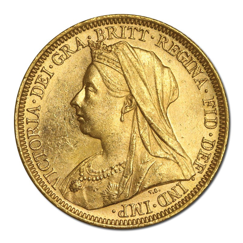1896 Sydney Victoria Veiled Gold Sovereign Lustrous UNC