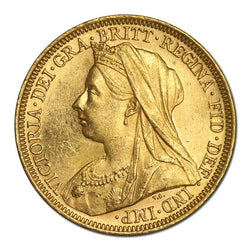 1896 Sydney Victoria Veiled Gold Sovereign Lustrous UNC