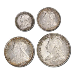 Great Britain 1896 Victoria Veiled Head Maundy Set