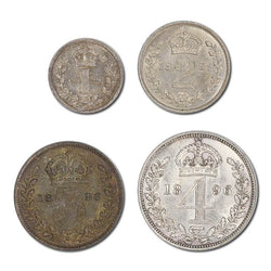 Great Britain 1896 Victoria Veiled Head Maundy Set