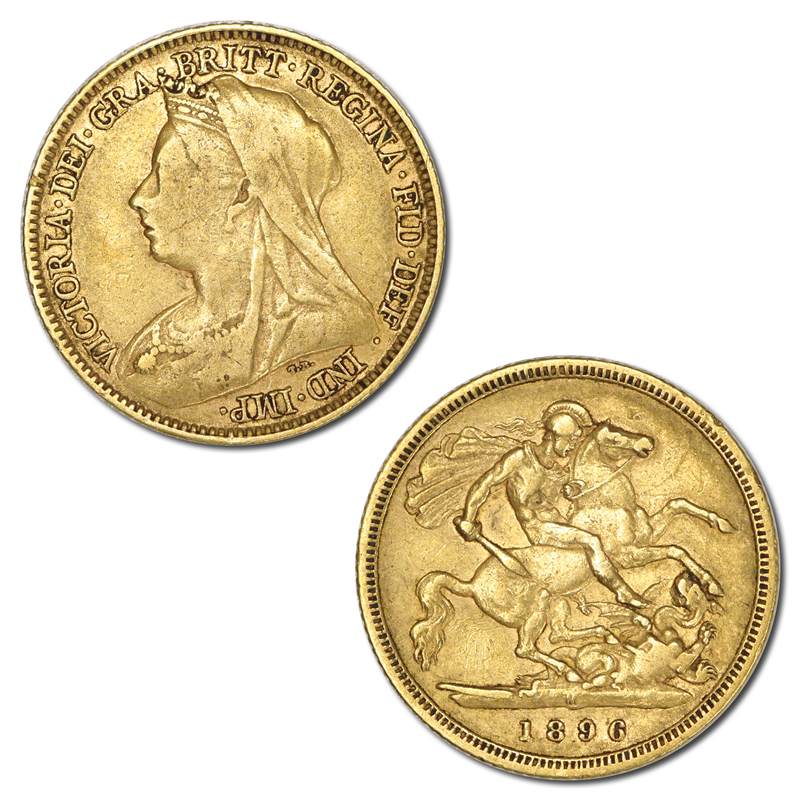 1896 Melbourne Victoria Gold Half Sovereign FINE