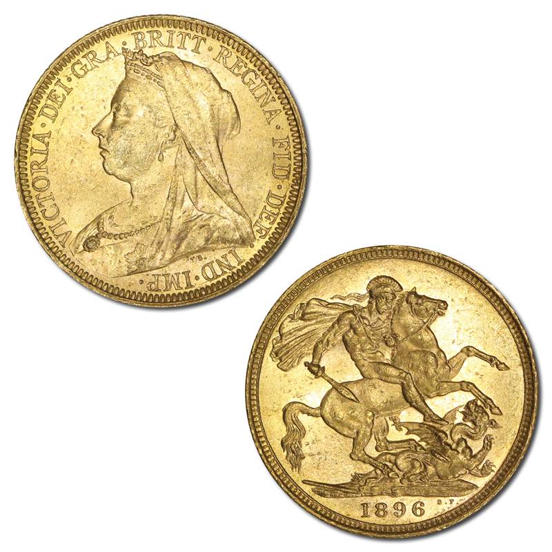 1896 Sydney Victoria Veiled Head Gold Sovereign Lustrous nUNC