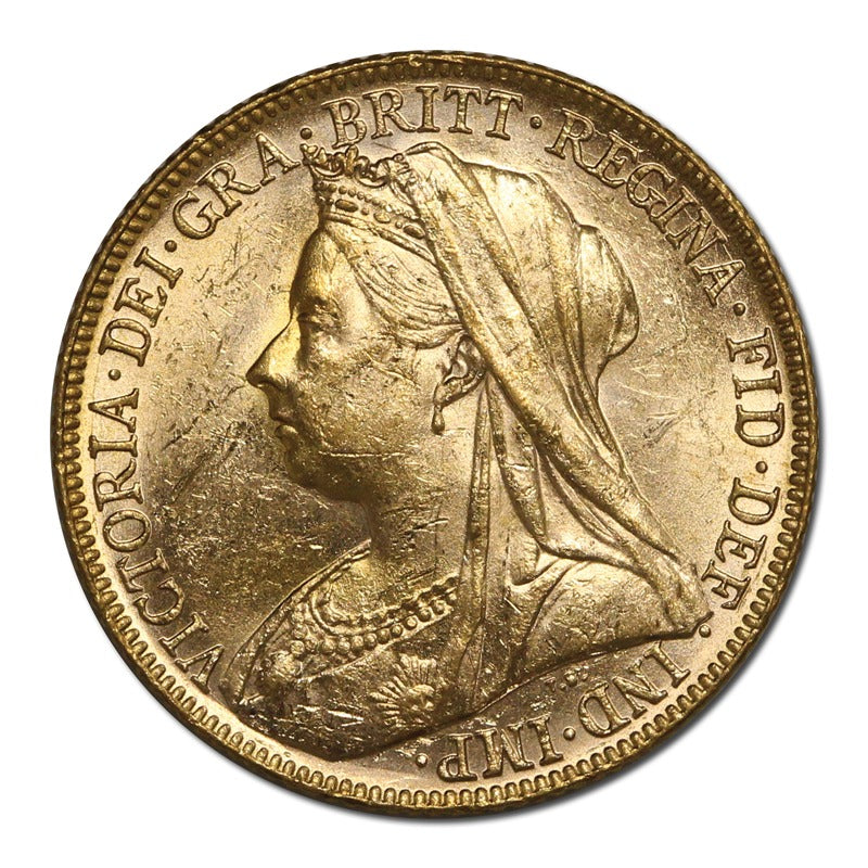1897 Melbourne Victoria Veiled Head Gold Sovereign Lustrous UNC