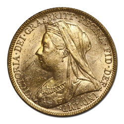1897 Melbourne Victoria Veiled Head Gold Sovereign Lustrous UNC