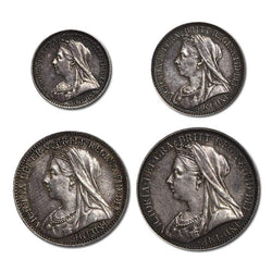 Great Britain 1897 Victoria Veiled Head Maundy Set