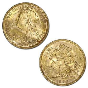1897 Melbourne Victoria Veiled Head Gold Sovereign Lustrous UNC