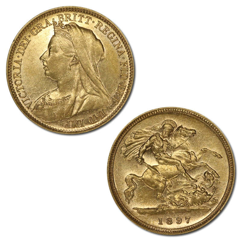 1897 Sydney Veiled Head Gold Half Sovereign EF