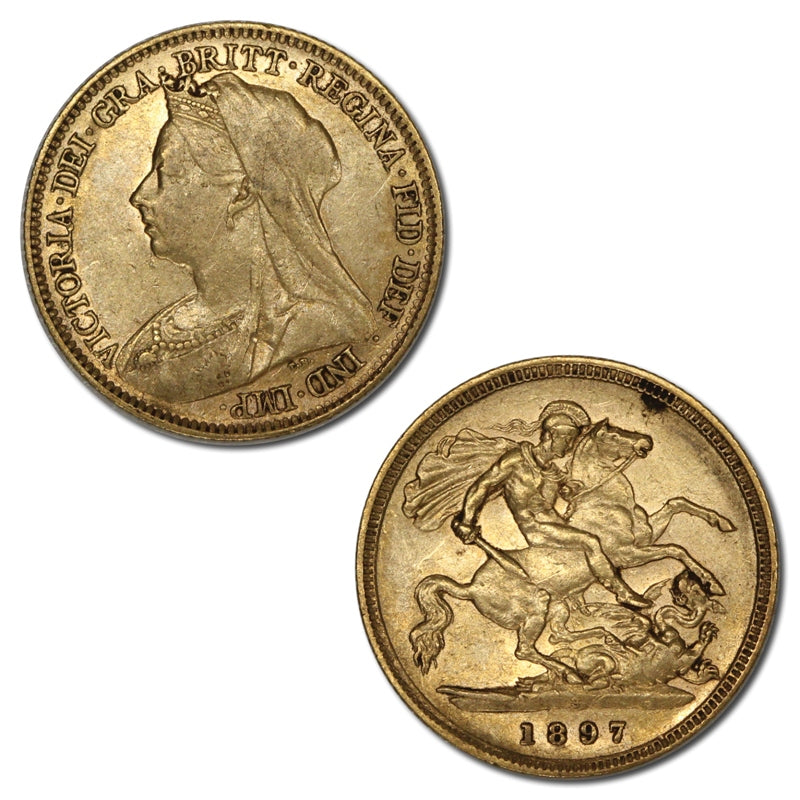 1897 Sydney Veiled Head Gold Half Sovereign VF+
