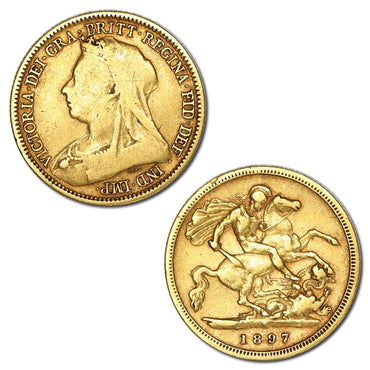 1897 Sydney Victoria Veiled Gold Half Sovereign VG/FINE