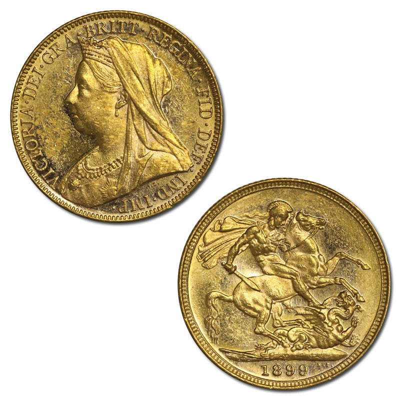 1899 Melbourne Victoria V/H Gold Sovereign Lustrous UNC