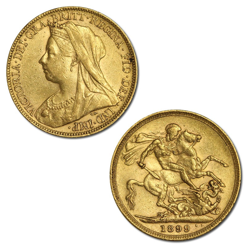 1899 Melbourne Victoria Veiled Head Gold Sovereign VF