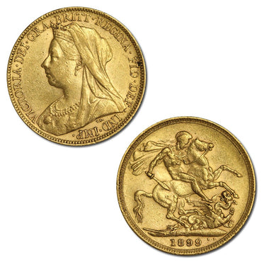 1899 Melbourne Victoria Veiled Head Gold Sovereign VF