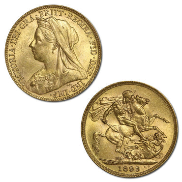 1899 Perth Veiled Head Gold Sovereign Lustrous CHOICE UNC