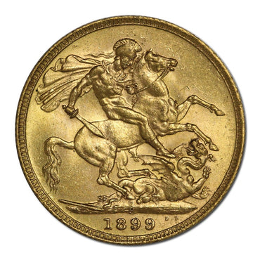 1899 Perth Veiled Head Gold Sovereign Lustrous CHOICE UNC