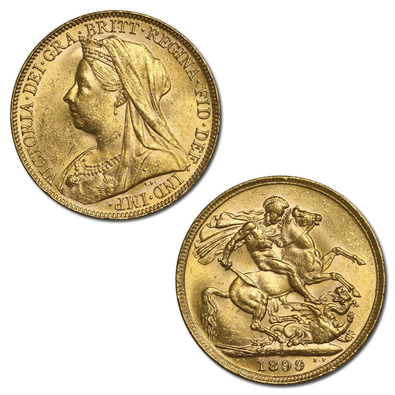 1899 Perth Victoria Veiled Head Gold Sovereign Lustrous UNC