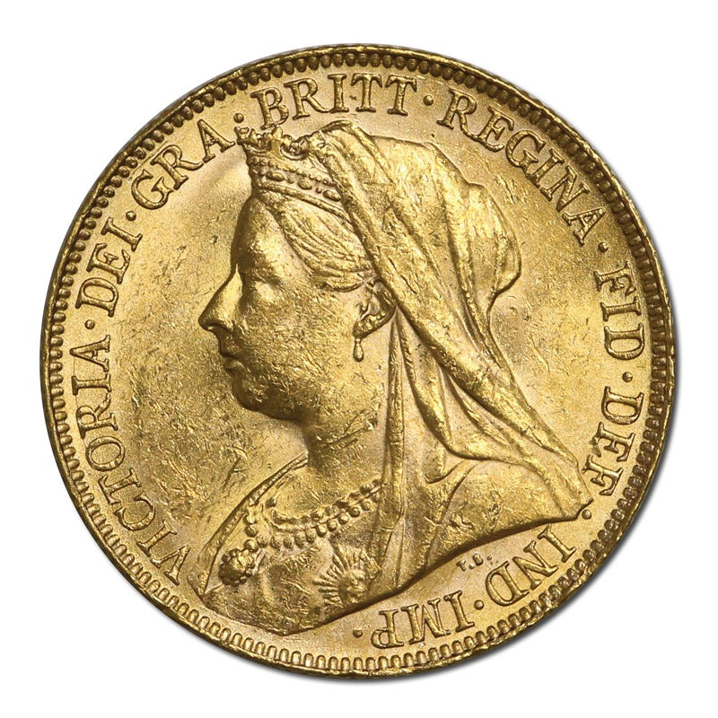 1899 Perth Victoria Veiled Head Gold Sovereign Lustrous UNC