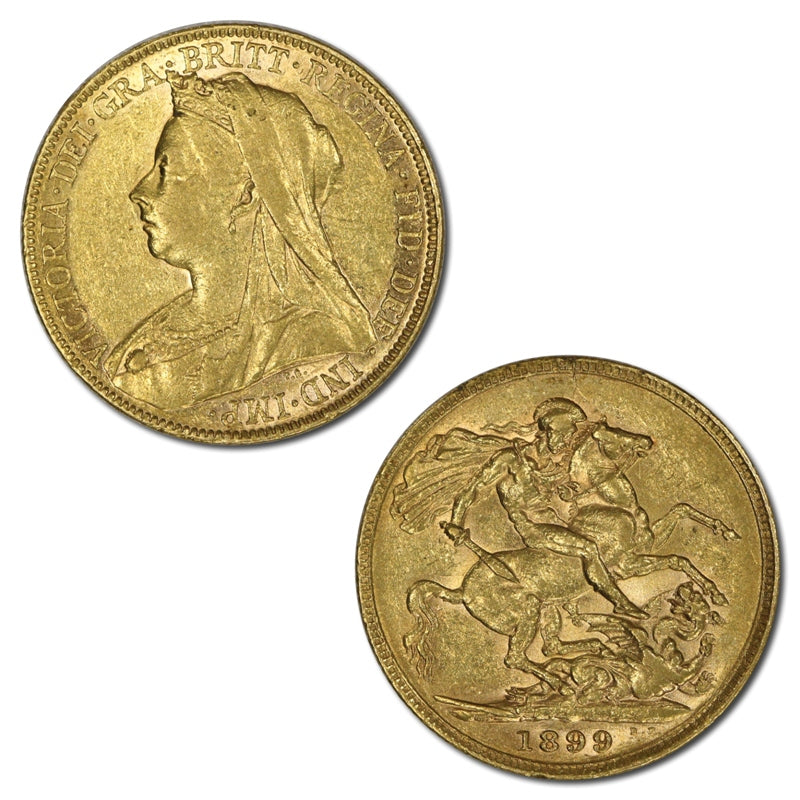 Great Britain 1899 Veiled Head Gold Sovereign VF