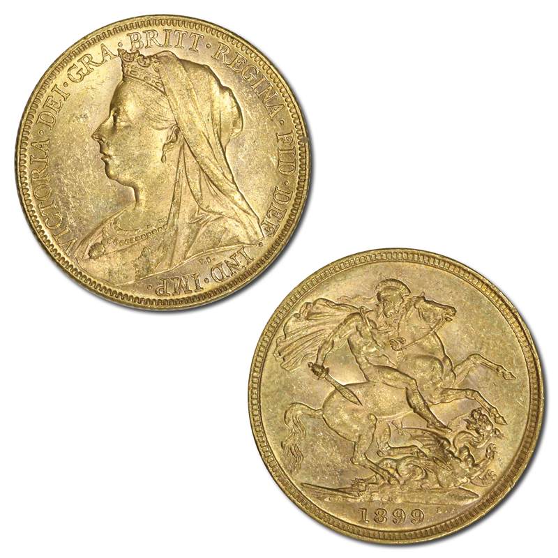 1899 Melbourne Victoria V/H Gold Sovereign Lustrous UNC