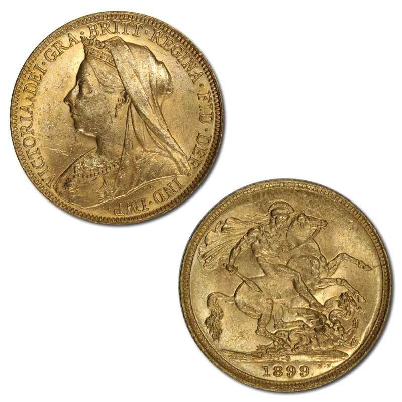 1899 M & S Gold Sovereigns Ex: BANK OF ENGLAND HOARD