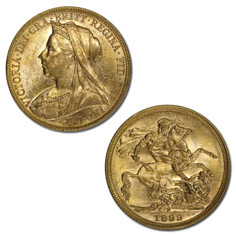 1899 M & S Gold Sovereigns Ex: BANK OF ENGLAND HOARD