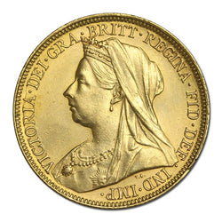 1900 Sydney Victoria Veiled Head Gold Sovereign Lustrous nUNC