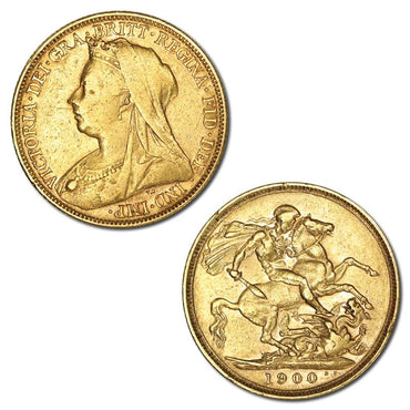 1900 Melbourne Victoria Veiled Head Gold Sovereign VF