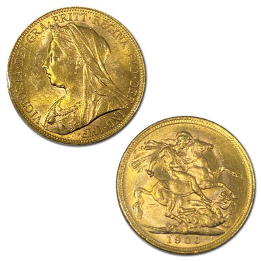 1900 Melbourne Victoria Veiled Head Gold Sovereign Lustrous UNC