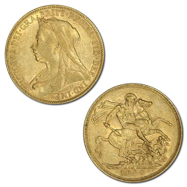 1900 Perth Queen Victoria Veiled Head Gold Sovereign VF