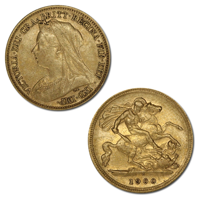 1900 Sydney Veiled Head Gold Half Sovereign