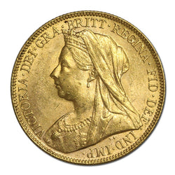 1901 Perth Victoria Veiled Head Gold Sovereign Lustrous nUNC