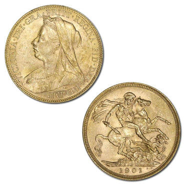 1901 Perth Victoria Veiled Head Gold Sovereign Lustrous nUNC