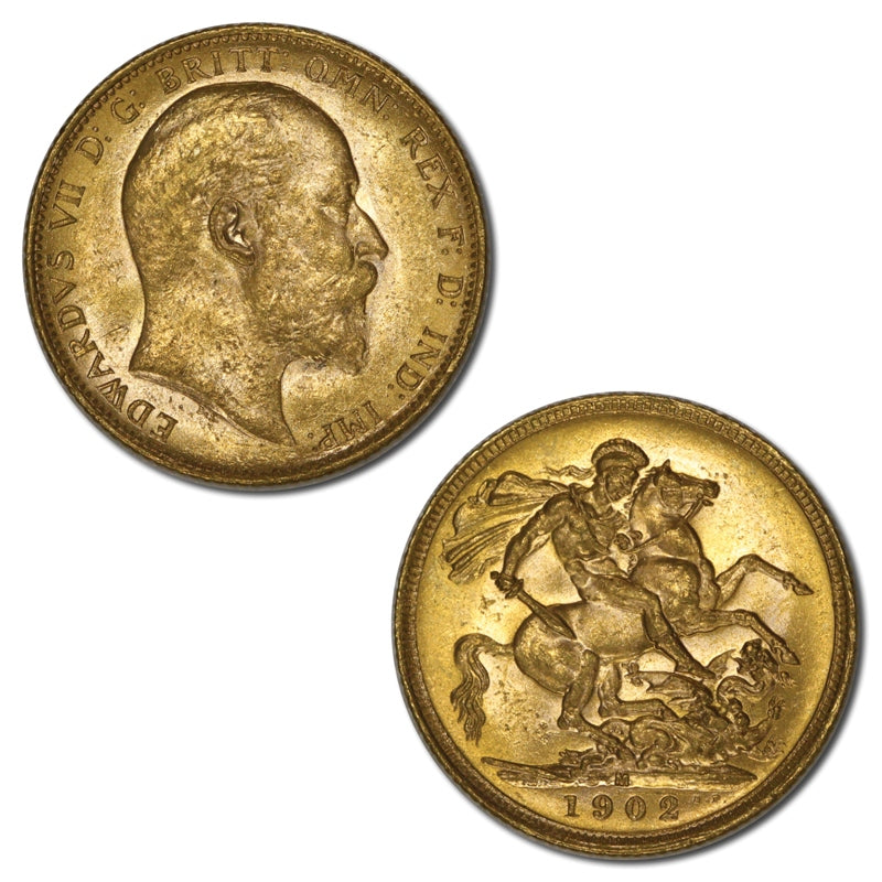 1902 Melbourne Gold Sovereign Lustrous UNC