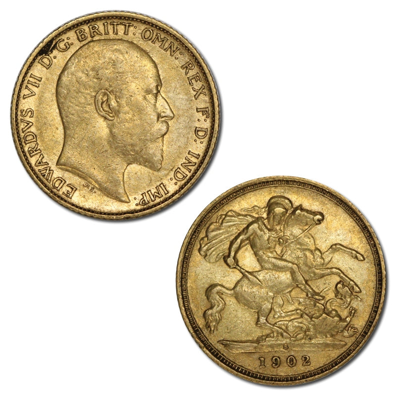 1902 Sydney Edward VII Gold Half Sovereign VF