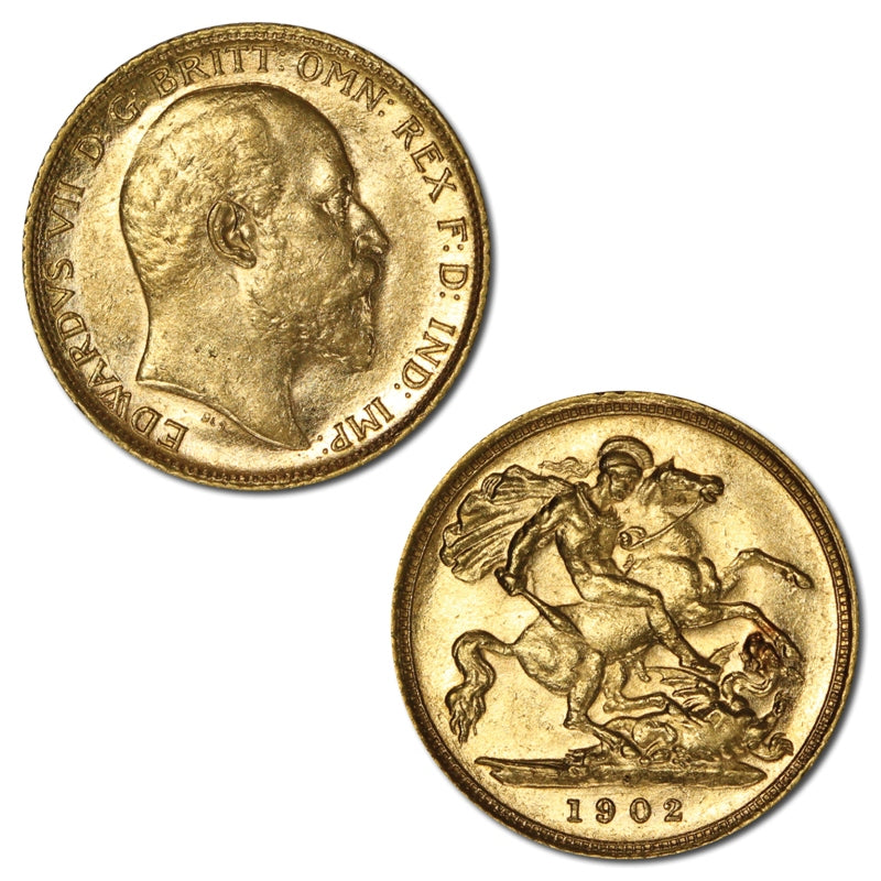 1902 Sydney Edward VII Gold Half Sovereign EF