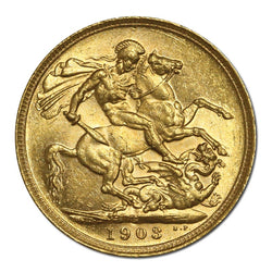 1903 Sydney King Edward VII Gold Sovereign Lustrous UNC