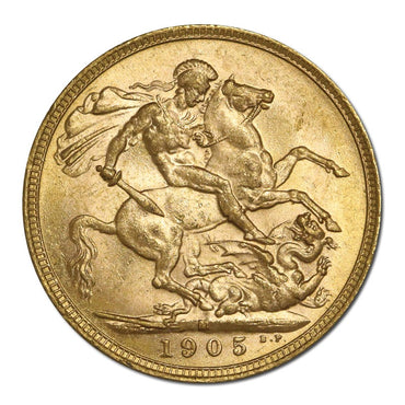 1905 Melbourne King George V Gold Sovereign Lustrous UNC
