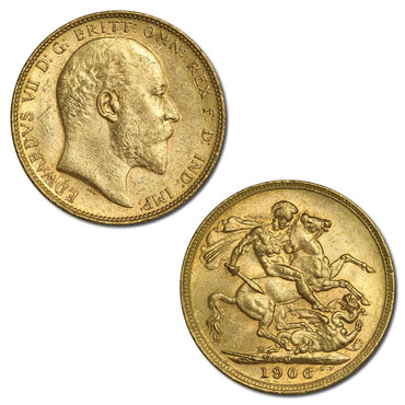 1906 Melbourne Edward VII Gold Sovereign Lustrous UNC