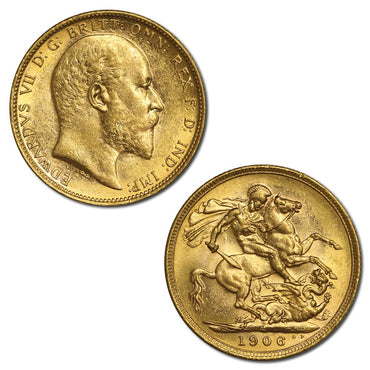 1906 Melbourne Edward VII Gold Sovereign Lustrous UNC