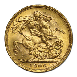 1906 Melbourne Edward VII Gold Sovereign Lustrous UNC