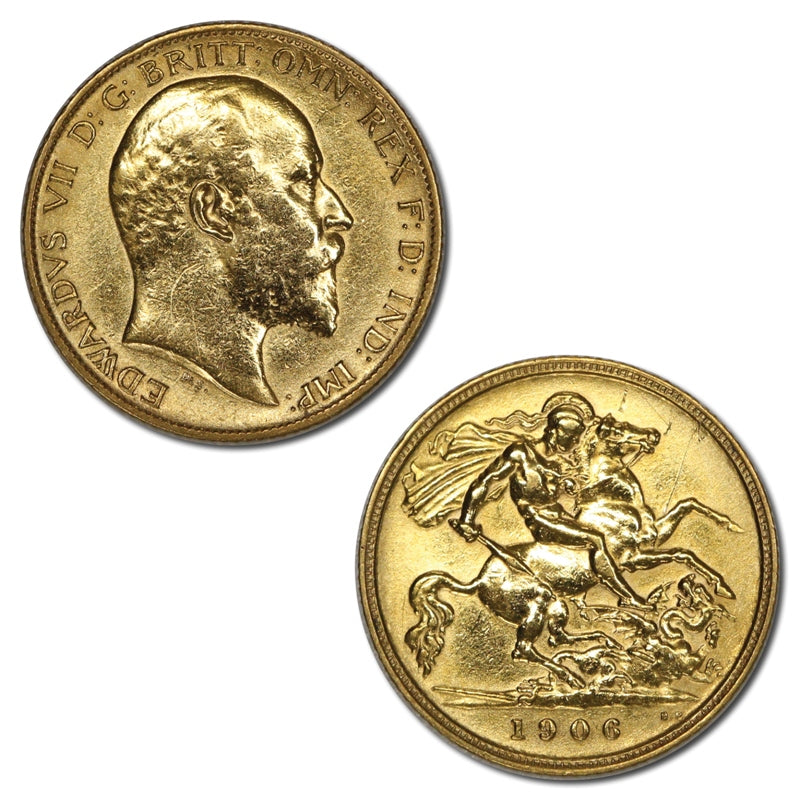 Great Britain 1906 Gold Half Sovereign Fine+