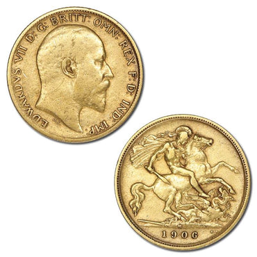1906 Melbourne Edward VII Gold Half Sovereign Fine