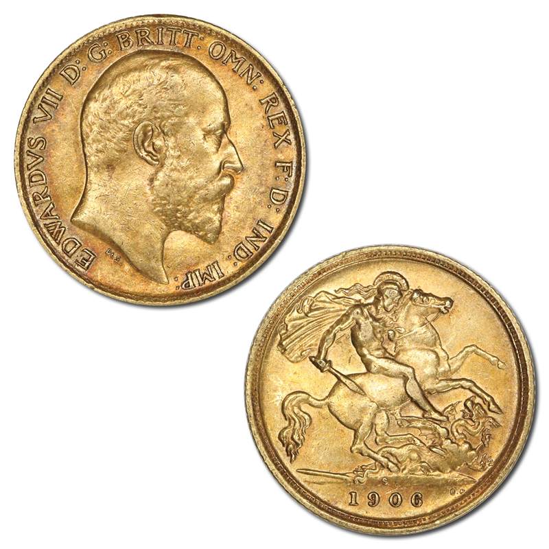 1906 Sydney Edward VII Gold Half Sovereign VF