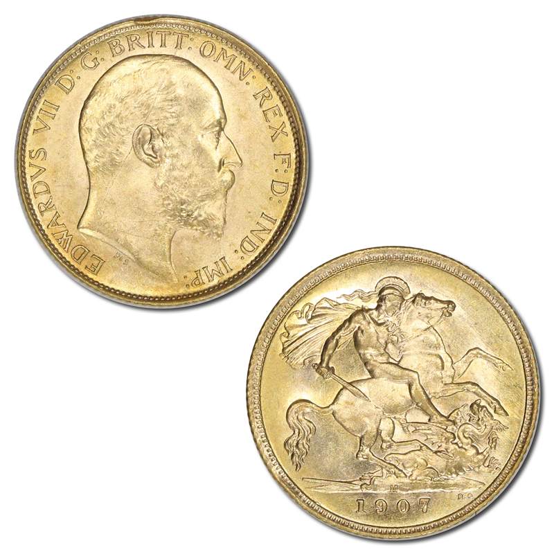 1907 Melbourne Edward VII Gold Half Sovereign CHOICE UNC