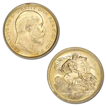1907 Melbourne Edward VII Gold Half Sovereign CHOICE UNC