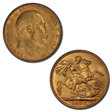 1907 Perth Edward VII Gold Sovereign Lustrous UNC PCGS MS62