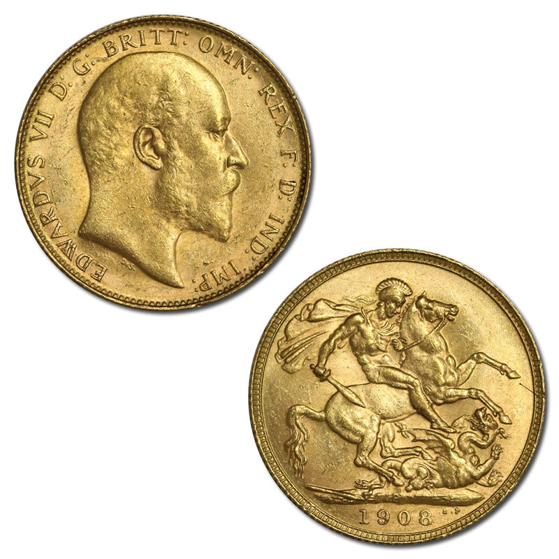 1908 Perth King Edward VII Gold Sovereign EF