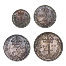 Great Britain 1908 Edward VII Maundy Set Cased